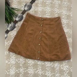 Altar’d State Corduroy Button Front Mini Skirt in Camel size Small